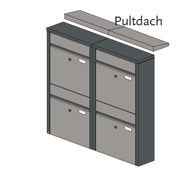 Briefkastenanlage 53.4Z Hochformat