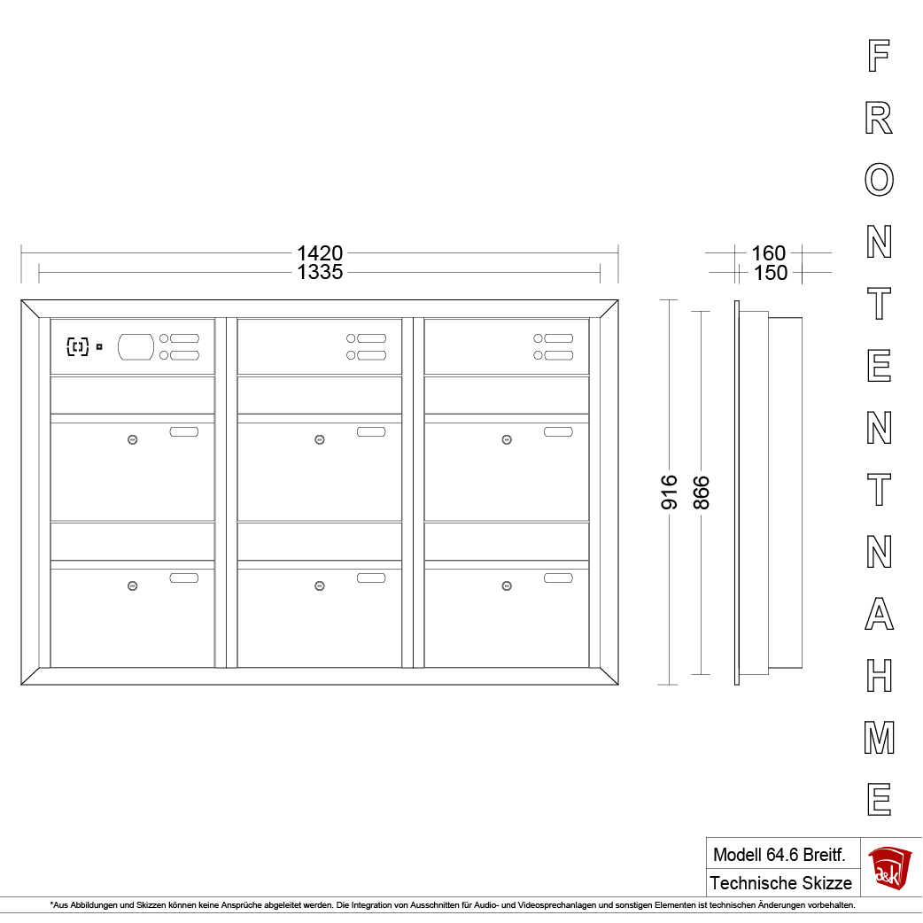 Mauerbriefkasten 64.6 Breitformat