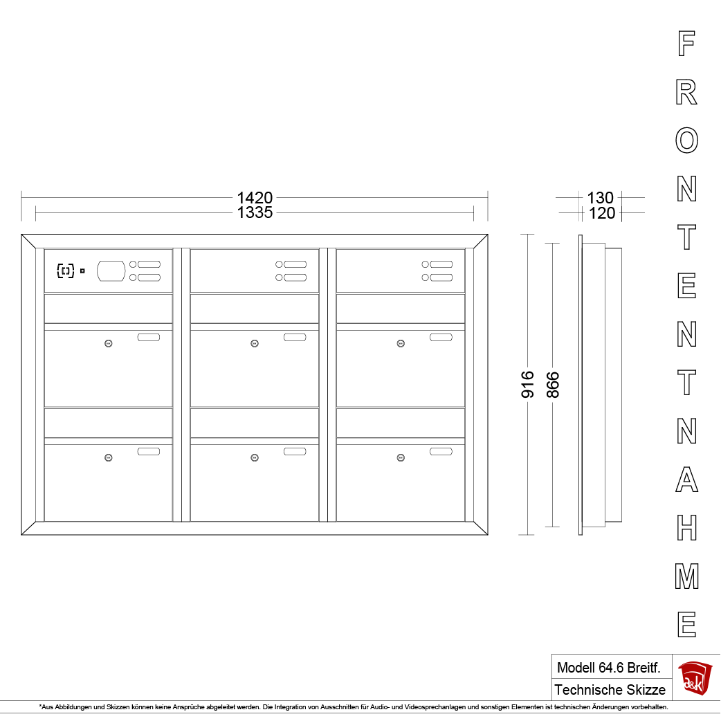 Mauerbriefkasten 64.6 Breitformat